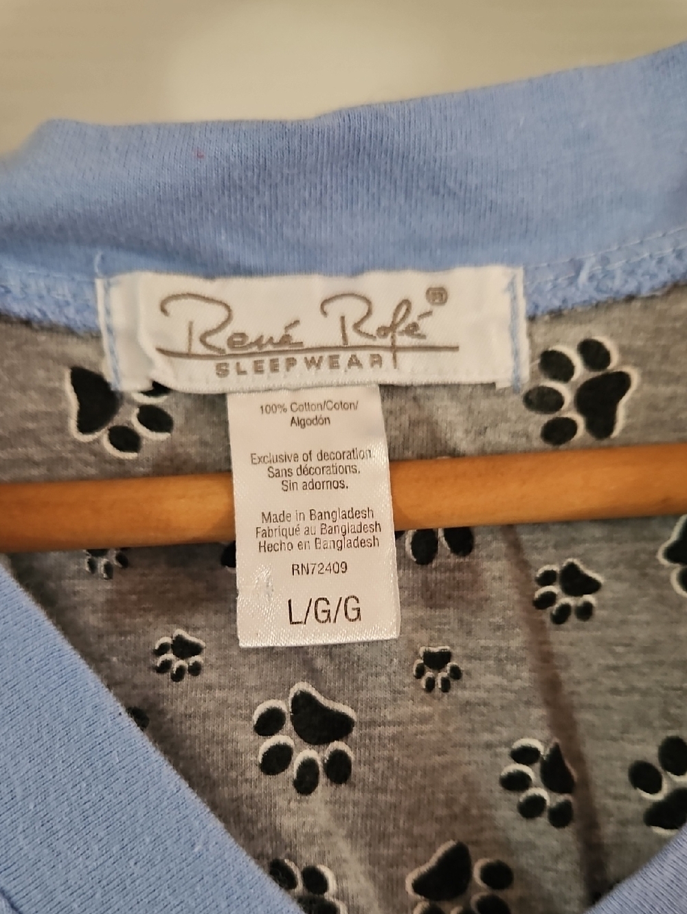 Rene Rofe Light Blue 'Paw-some' Dog Graphic V-neck Nightshirt - Picture 2 of 4